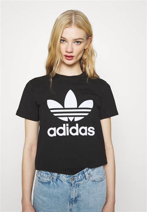 adidas trefoil t shirt dames zwart|adidas originals trefoil tee.